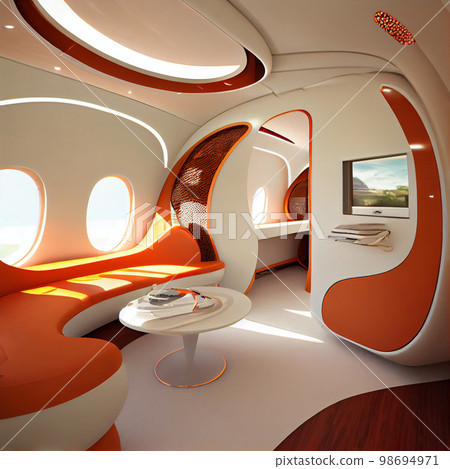Space shuttle cartoon interior. 98694971
