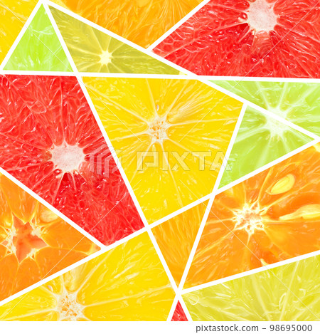 Citrus pattern ripe sliced oranges, lemons, tangerines and grapefruits. Citrus pattern ripe sliced oranges, lemons, tangerines and grapefruits. 98695000
