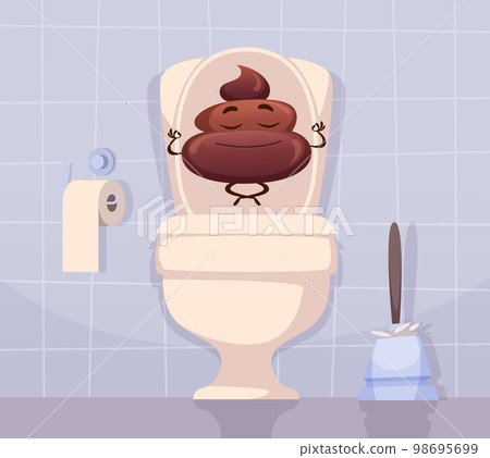 Toilet symbols. Poop little funny faces with emotions exact vector pictures of excrements background 98695699