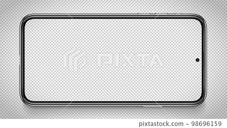 Smartphone transparent screen, technology mobile blank display. Vector illustration 98696159
