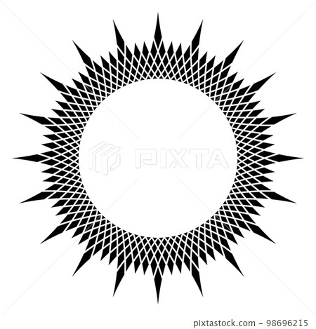 Abstract Geometric Radial Circle Pattern for Decorative Round Frame. Abstract Geometric Radial Circle Pattern for Decorative Round Frame. 98696215
