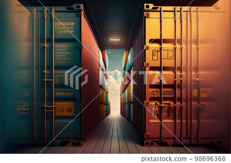 Cargo shipping containers. Generative Ai Cargo shipping containers. Generative Ai 98696368