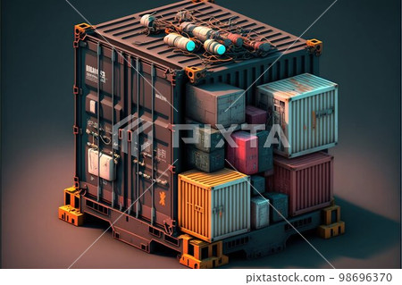 Cargo shipping containers. Generative Ai Cargo shipping containers. Generative Ai 98696370