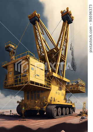 Deck crane. Cargo ship crane. Generative Ai Deck crane. Cargo ship crane. Generative Ai 98696373