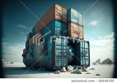 Cargo shipping containers. Generative Ai Cargo shipping containers. Generative Ai 98696380