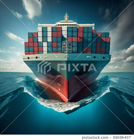 Container cargo ship in sea. Generative Ai Container cargo ship in sea. Generative Ai 98696407