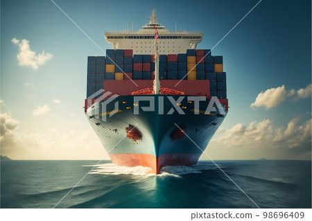 Container cargo ship in sea. Generative Ai Container cargo ship in sea. Generative Ai 98696409