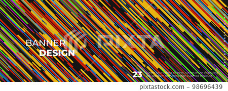 Abstract modern multicolored striped wide background. 98696439