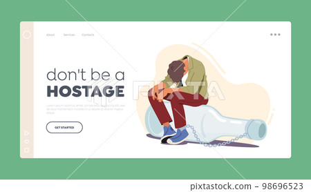 Alcohol Addiction Landing Page Template. Drunk Male Character Chained To Alcohol Bottle. Male Character With Problems Alcohol Addiction Landing Page Template. Drunk Male Character Chained To Alcohol Bottle. Male Character With Problems 98696523