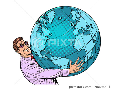 A businessman takes the planet earth in his hands science ecology humanity A businessman takes the planet earth in his hands science ecology humanity 98696601