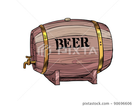 Wooden beer barrel. bar pub restaurant oktoberfest, brewery 98696606