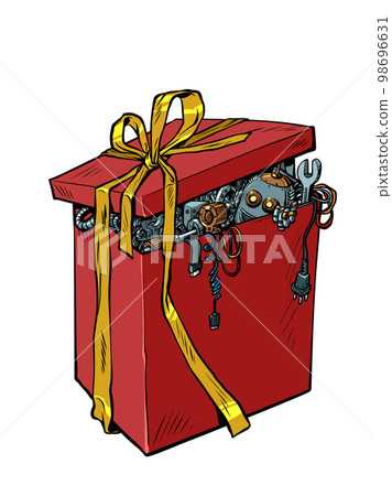 Robot in a gift box artificial intelligence, new year and christmas, birthday Robot in a gift box artificial intelligence, new year and christmas, birthday 98696631