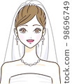 Young pretty woman smiling in a wedding dress 98696749
