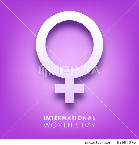 Women's day violet background with text. March 8 international holiday. Paper greeting card with number and date. Vector illustration Women's day violet background with text. March 8 international holiday. Paper greeting card with number and date. Vector illustration 98697070