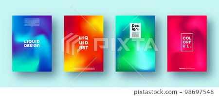 Colorful modern abstract backgrounds with neon red, green, blue, purple, yellow and pink gradient. Dynamic color flow poster, banner. Vector illustration. Colorful modern abstract backgrounds with neon red, green, blue, purple, yellow and pink gradient. Dynamic color flow poster, banner. Vector illustration. 98697548