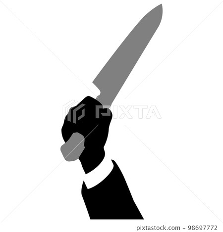 Hand holding a kitchen knife 98697772