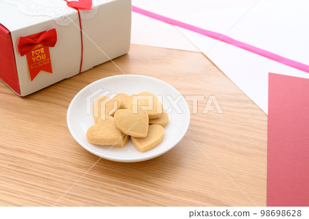 白盤心形手工餅乾 情人節白色情人節禮盒 98698628