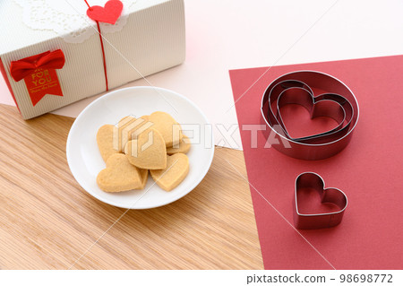 白盤心形手工餅乾 情人節白色情人節禮盒 98698772