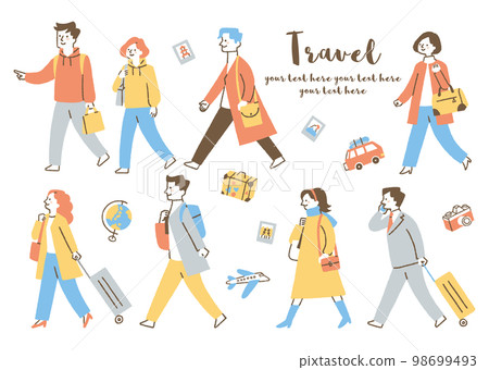 Set of people going on a trip _ color 98699493