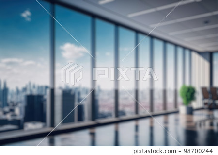 Blur background of empty modern office background in city center . Workspace interior design . Blur background of empty modern office background in city center . Workspace interior design . 98700244