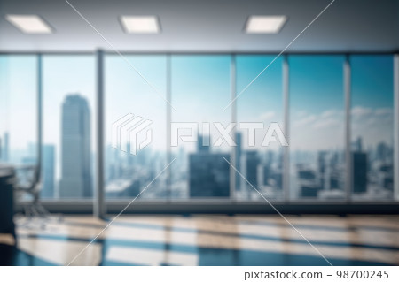 Blur background of empty modern office background in city center . Workspace interior design . Blur background of empty modern office background in city center . Workspace interior design . 98700245