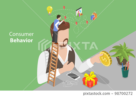 3D Isometric Flat Vector Conceptual Illustration of Consumer Behavior 98700272