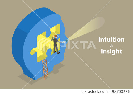 3D Isometric Flat Vector Conceptual Illustration of Intuition And Insight 98700276