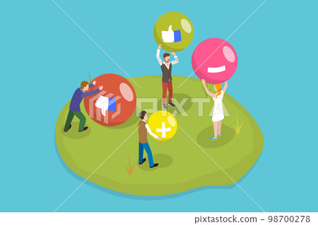 3D Isometric Flat Vector Conceptual Illustration of Advantages And Disadvantages Comparison 98700278