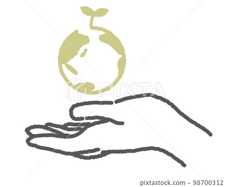 Eco in hand-drawn style palm 98700312