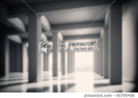 Blur background of large hall corridor inside office building background 98700486