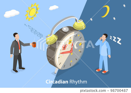 3D Isometric Flat Vector Conceptual Illustration of Circadian Rhythm 98700487