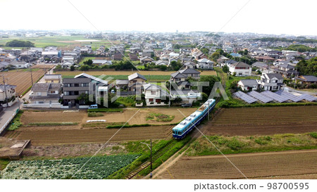 Choshi Electric Railway Ashikajima Station-Kimigahama Station Aerial view Choshi Electric Railway Ashikajima Station-Kimigahama Station Aerial view 98700595