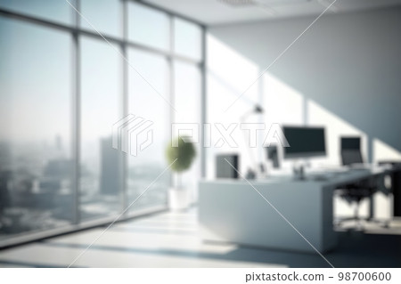 Blur background of empty modern office background in city center . Workspace interior design . Blur background of empty modern office background in city center . Workspace interior design . 98700600