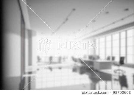 Blur background of empty modern office background . Workspace interior design white color . Blur background of empty modern office background . Workspace interior design white color . 98700608