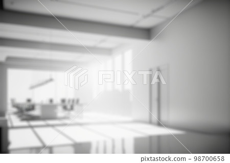 Blur background of empty modern office background . Workspace interior design white color . 98700658