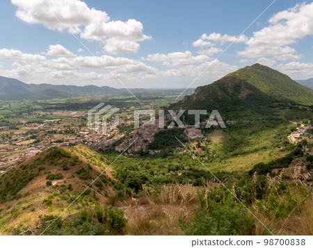 Panoramic view of Pietravairano, a village in the province of Caserta, Italy. Panoramic view of Pietravairano, a village in the province of Caserta, Italy. 98700838
