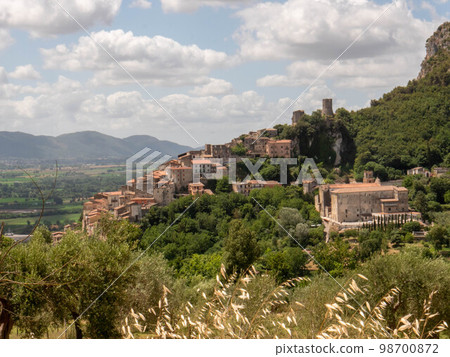 Panoramic view of Pietravairano, a medieval village in the province of Caserta, Italy. Panoramic view of Pietravairano, a medieval village in the province of Caserta, Italy. 98700872