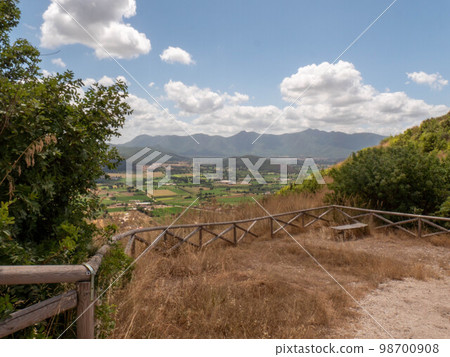 Panoramic view of Pietravairano, a medieval village in the province of Caserta, Italy. Panoramic view of Pietravairano, a medieval village in the province of Caserta, Italy. 98700908