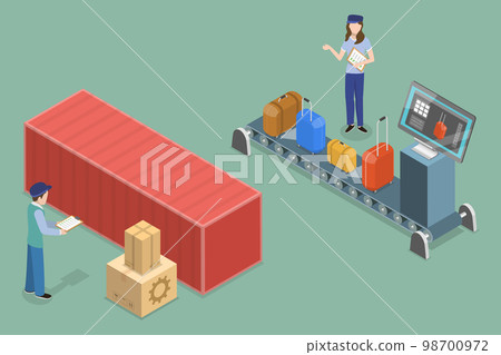 3D Isometric Flat Vector Conceptual Illustration of Customs Inspection 3D Isometric Flat Vector Conceptual Illustration of Customs Inspection 98700972