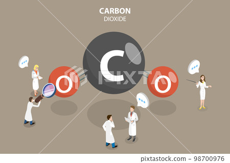3D Isometric Flat Vector Conceptual Illustration of Carbon Dioxide Molecule 3D Isometric Flat Vector Conceptual Illustration of Carbon Dioxide Molecule 98700976