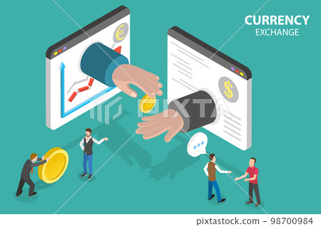 3D Isometric Flat Vector Conceptual Illustration of Currency Exchange 3D Isometric Flat Vector Conceptual Illustration of Currency Exchange 98700984