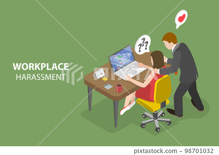 3D Isometric Flat Vector Conceptual Illustration of Workplace Harassment 3D Isometric Flat Vector Conceptual Illustration of Workplace Harassment 98701032