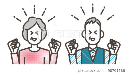 高級女性和男性做膽量姿勢 [矢量插圖素材] 98701386