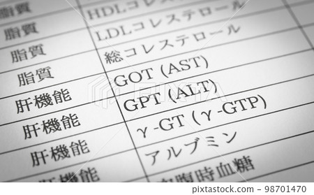 Health checkup Health management GPT ALT Liver function Liver 98701470