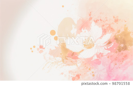 Abstract watercolor art background with pink flowers 98701558