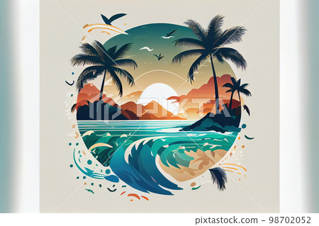 Tropical beach in summer vacation graphic, fun happy and party design 98702052