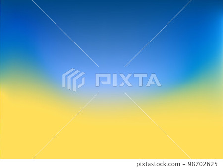 Abstract blurred gradient mesh background in blue and yellow colors of national flag of Ukraine. Poster or banner template. Easy editable soft colored vector illustration without transparency. 98702625
