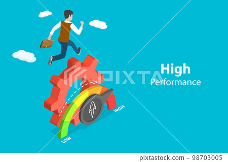 3D Isometric Flat Vector Conceptual Illustration of High Performance 98703005