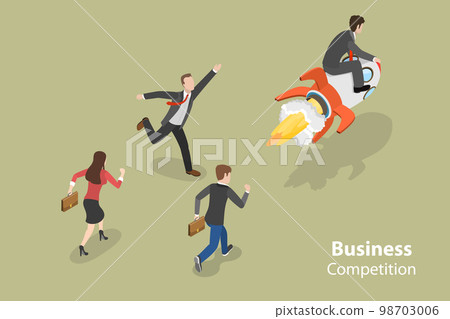 3D Isometric Flat Vector Conceptual Illustration of Business Competition 98703006