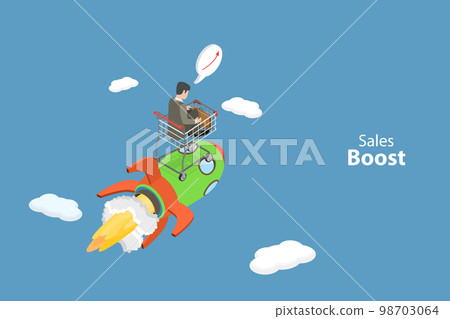 3D Isometric Flat Vector Conceptual Illustration of Sales Boost 3D Isometric Flat Vector Conceptual Illustration of Sales Boost 98703064